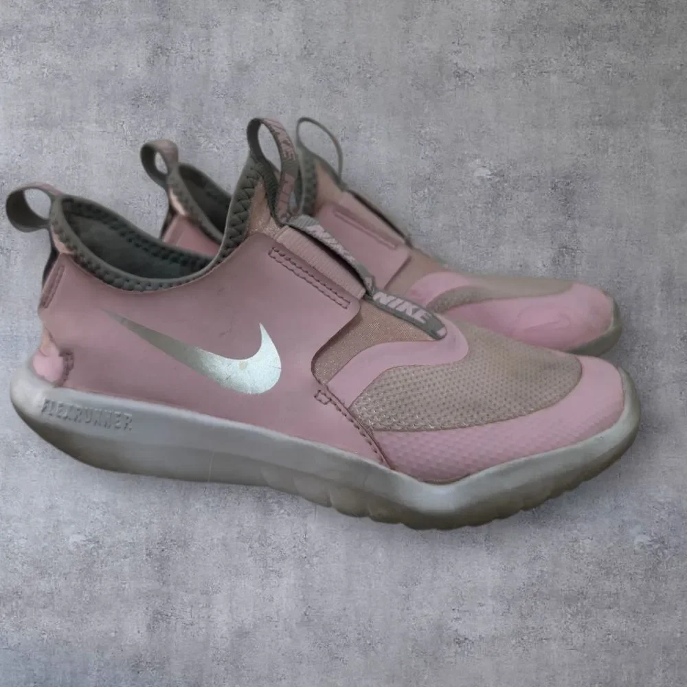 Nike Pink and Gray Mesh Slip-Ons